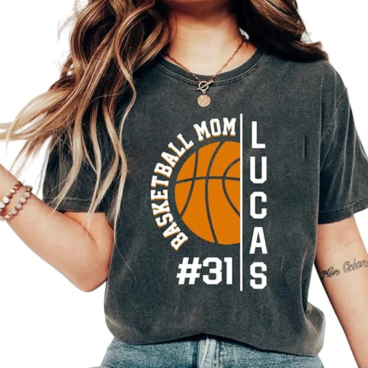 Basketball Mom Shirt Personalized Gift for Mom, Your Name Team Pullover, Game Day