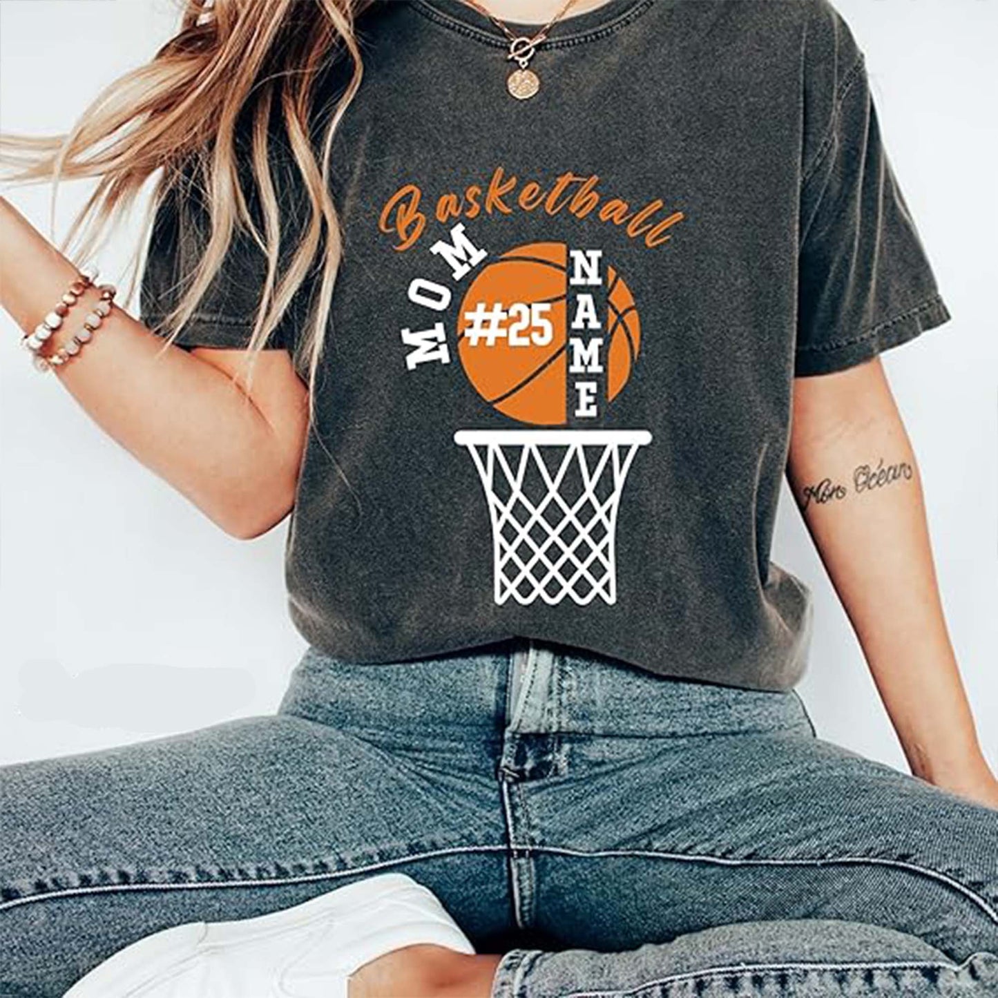 Basketball Mom Shirt Personalized Gift for Mom, Your Name Team Pullover, Game Day